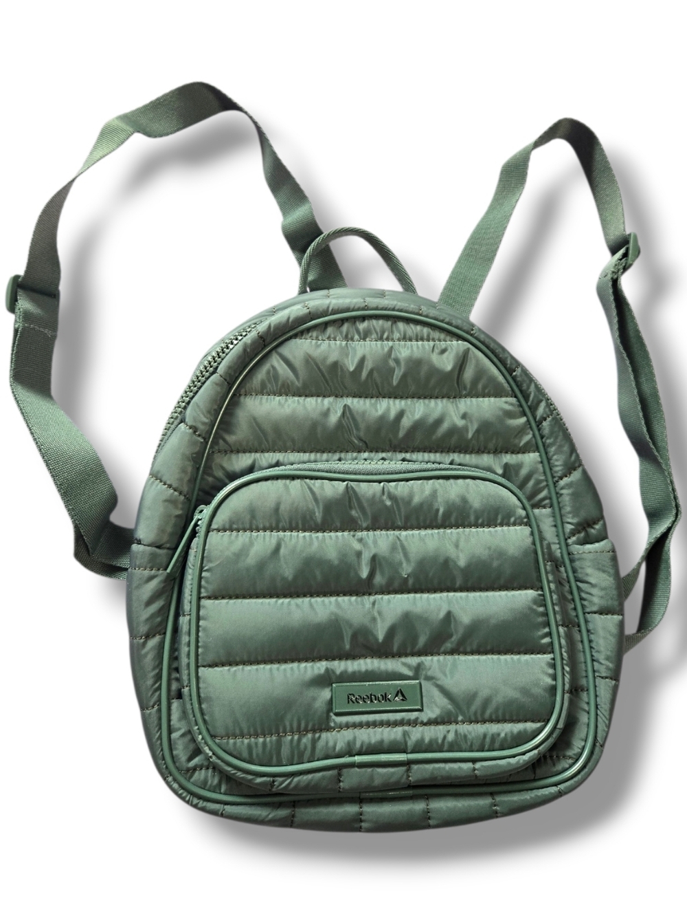 Reebok Quilted Mini Backpack Sage Green Small Daypack Travel Gym Bag Zippered